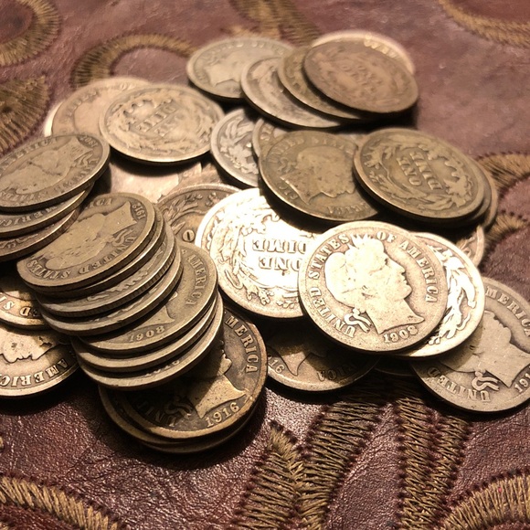 Barber dimes/ tube of 50 coins - Picture 7 of 11